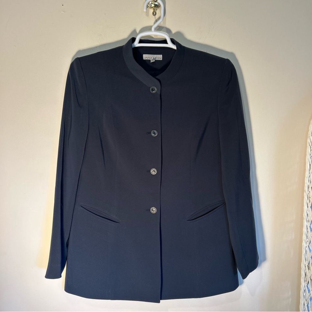 Anne Klein Jacket Women’s 12 Blue Lining Office Professional Imported Fabric